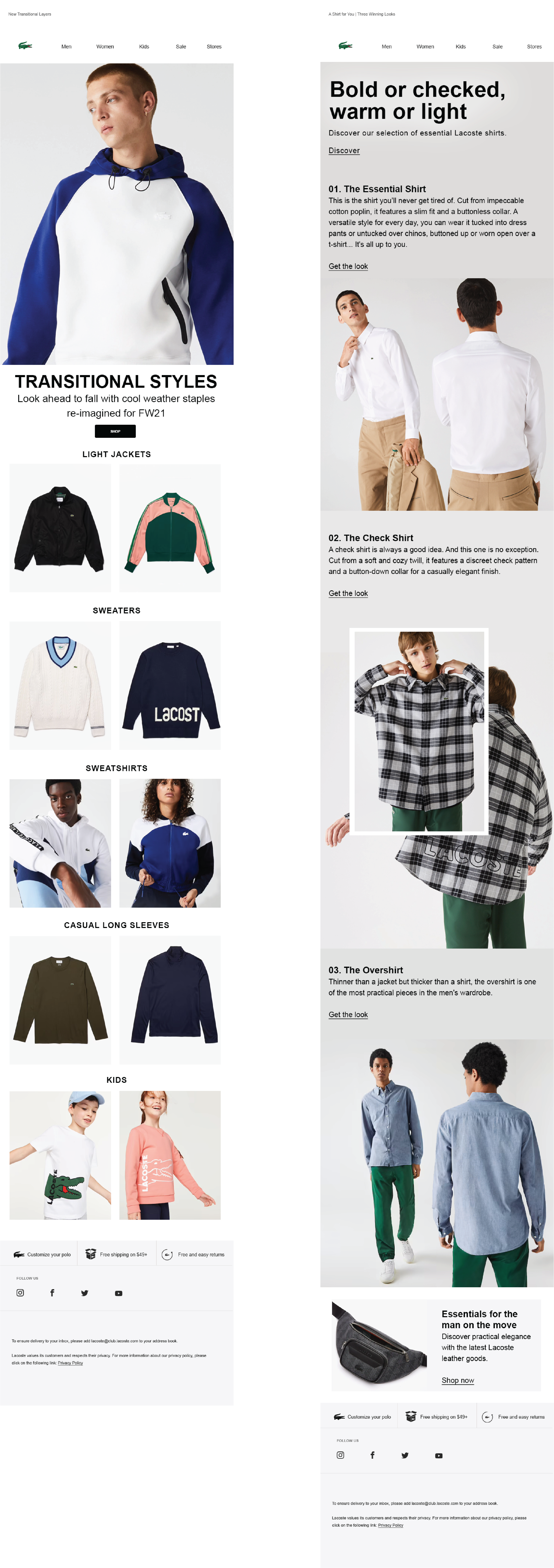 Lacoste Email Set One